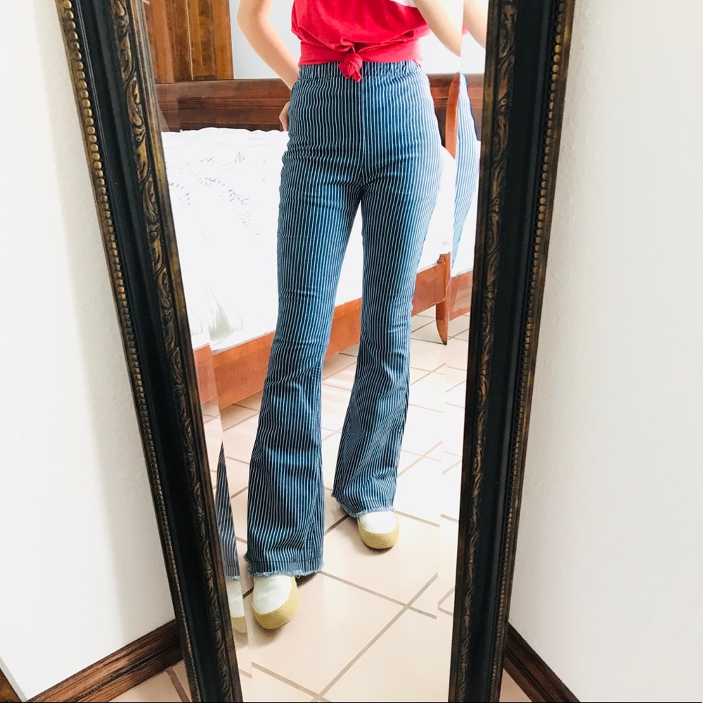 VINTAGE  FLARE STRIPED JEANS BY HASHTTAG IN TREND